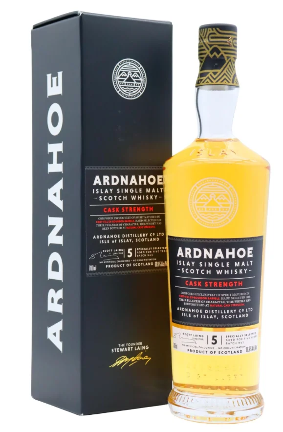 Ardnahoe Cask Strength Batch #1 Islay 5 Year Old Single Malt Scotch Whisky | 700ML - Whiskey