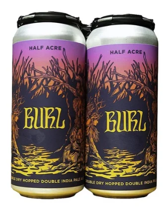 Half Acre Beer Co. Burl Double Dry Hopped DIPA Beer | (4)*473ML - Ready To Drink