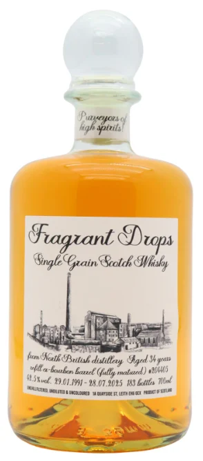 North British Fragrant Drops Single Cask #204405 34 Year Old · 1991 Vintage Single Malt Scotch Whisky | 700ML - Whiskey