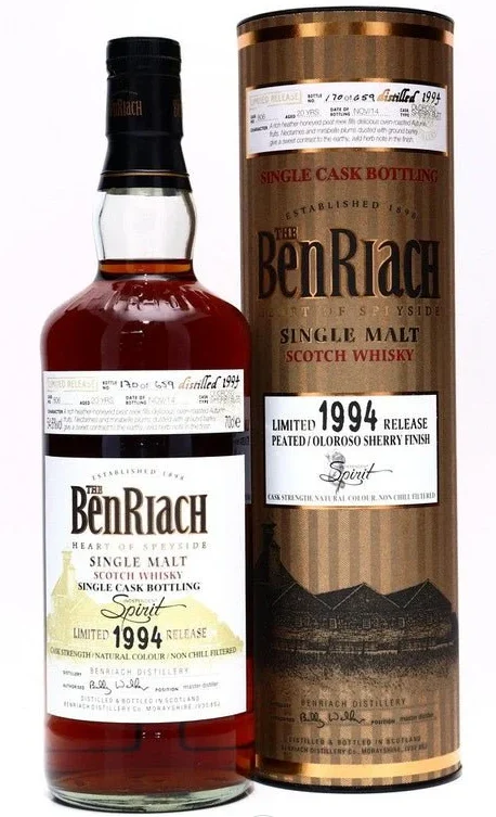 Benriach 1994 20 Year Old Peated Oloroso Single Cask #806 Single Malt Scotch Whisky | 700ML - Whiskey
