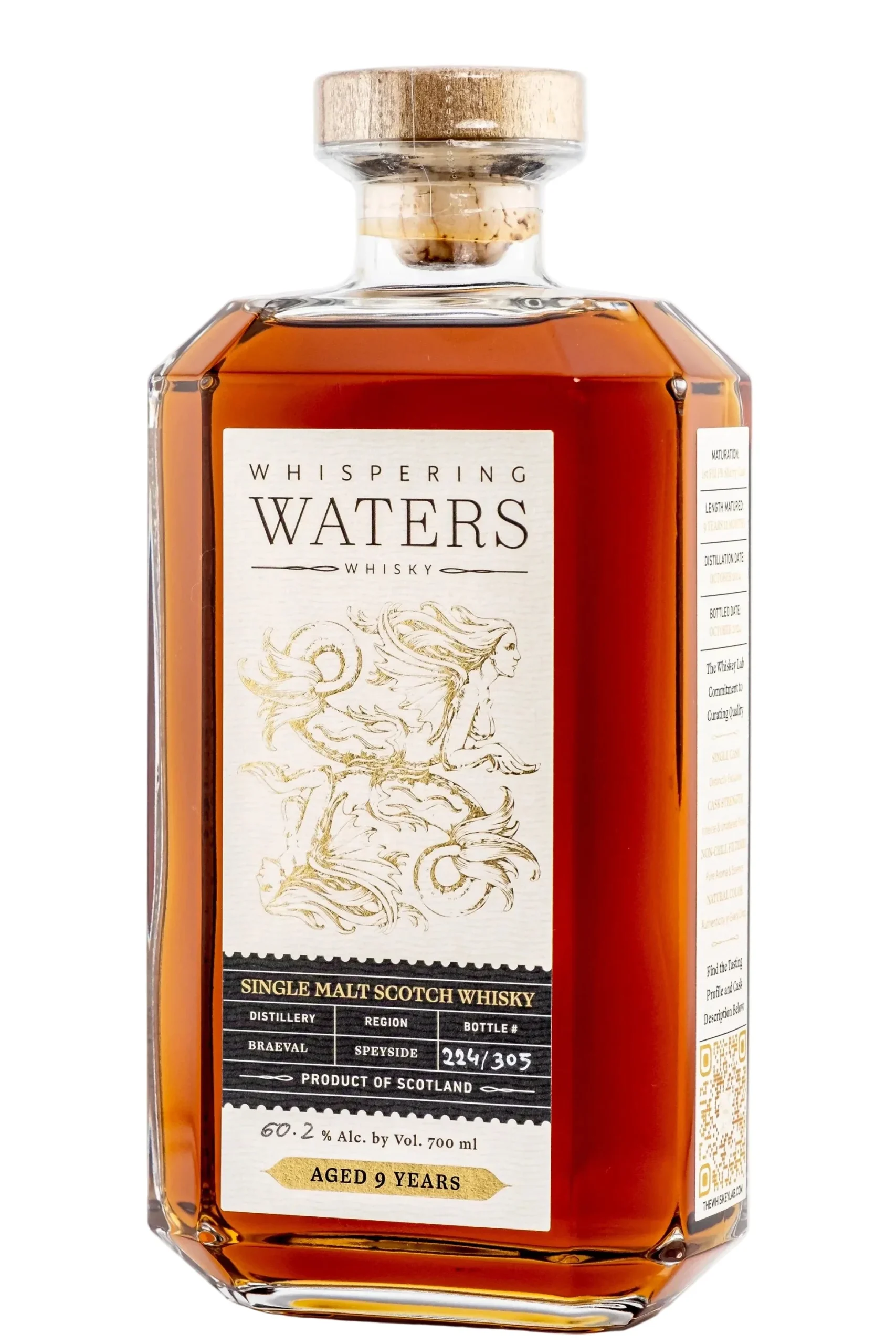 The Whiskey Lab Whispering Waters Braeval 9 Year Old Single Malt Scotch Whisky | 700ML