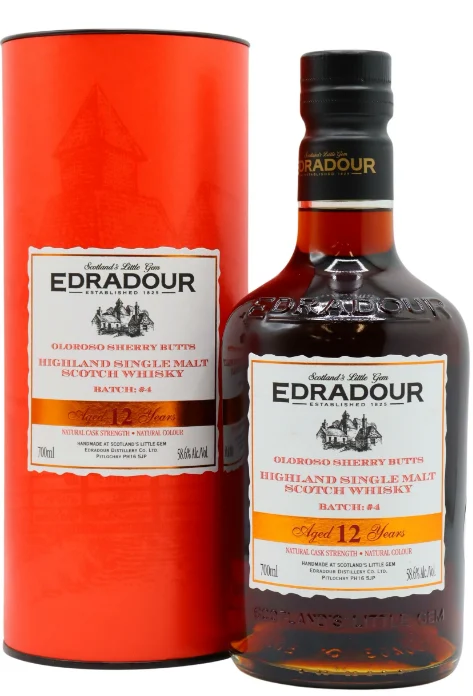 Edradour 12 Year Old Cask Strength Batch #4 Single Malt Scotch Whisky | 700ML - Whiskey