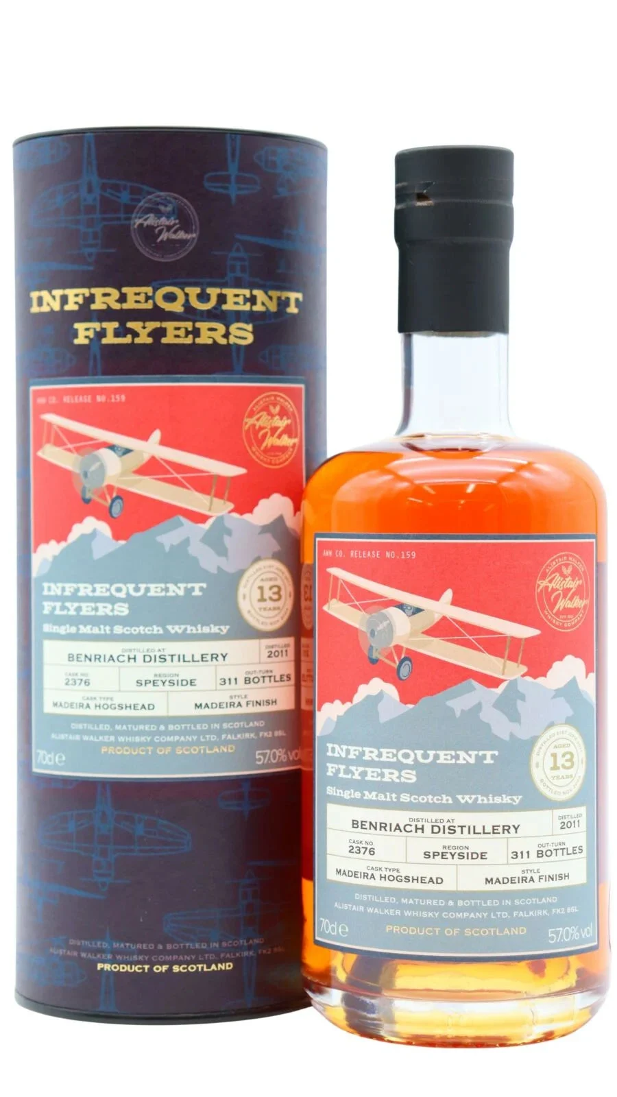 Benriach Infrequent Flyers 13 Year Old 2011 Vintage - Single Cask #2376 Single Malt Scotch Whisky | 700ML