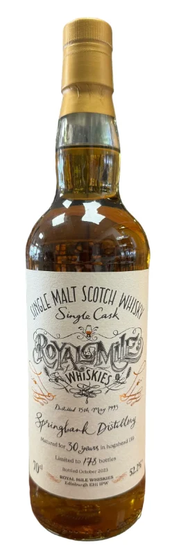 Springbank Distillery 30 Year Old Single Cask Royal Mile Whiskies - Single Malt Scotch Whisky | 700ML