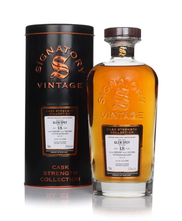 Glen Spey 18 Year Old 2007 Cask #4 - Cask Strength Collection (Signatory) Single Malt Scotch Whisky | 700ML