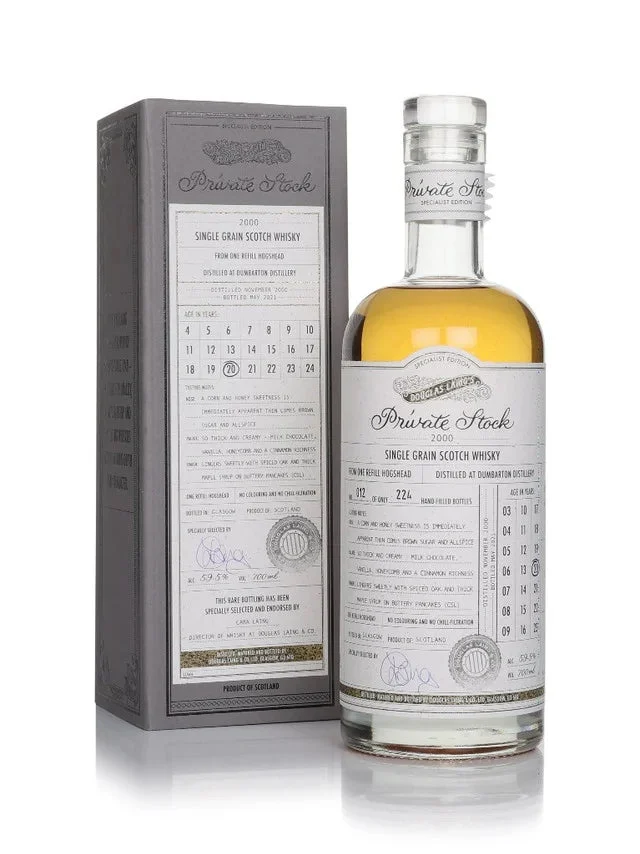 Dumbarton 20 Year Old 2000 - Douglas Laing Private Stock Single Grain Scotch Whisky | 700ML