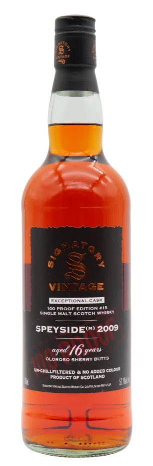 Undisclosed Speyside Signatory Vintage 100 Proof Edition #15 - 16 Year Old 2009 Single Malt Scotch Whicky | 700ML