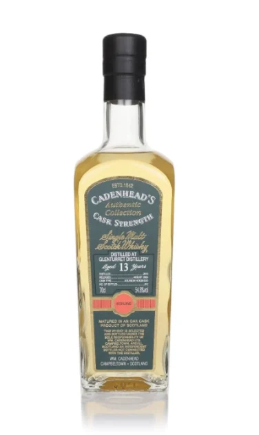 Glenturret 13 Year Old 2010 Cadenhead's Authentic Collection Single Malt Scotch Whisky | 700ML - Whiskey
