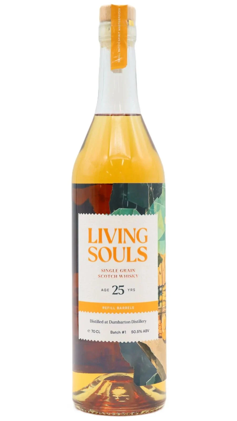 Dumbarton Living Souls Single Grain Whisky 25 Year Old Single Grain Scotch Whisky | 700ML - Whiskey