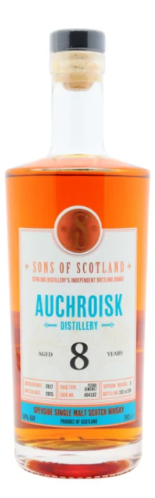 Auchroisk Stirling Distillery - Sons Of Scotland Single Pedro Ximenez Cask #404182 8 Year Old · 2017 Vintage Single Malt Scotch Whisky | 700ML