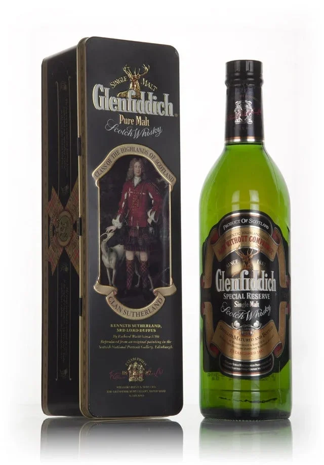 Glenfiddich Pure Malt - Clans of the Highlands (Clan Sutherland) - 1980s Single Malt Scotch Whisky
