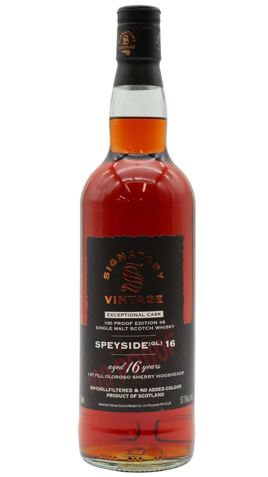 Undisclosed Speyside (GL) Signatory Vintage 100 Proof Edition Exceptional - Batch #8 Whisky 16 Year Old Single Malt Scotch Whisky | 700ML