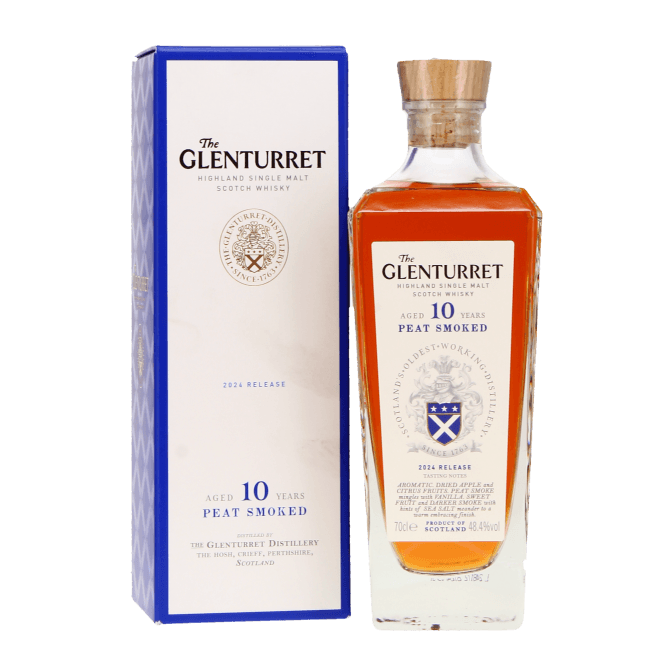 Glenturret 10 Year Old Peat Smoked 2024 Release Highland Single Malt Scotch Whisky | 700ML - Whiskey