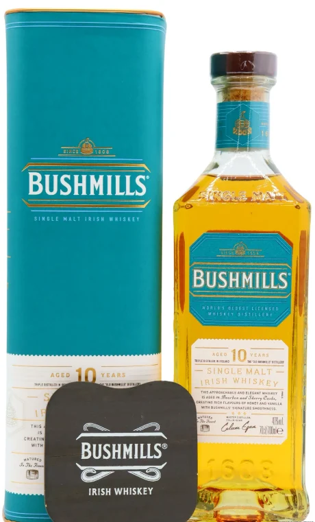Bushmills Coaster 10 Year Old Irish Single Malt Whisky | 700ML - Whiskey