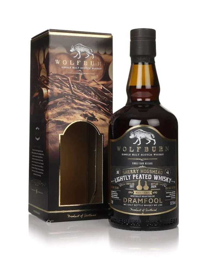 Wolfburn 7 Year Old 2017 Cask #41 Lightly Peated (Dramfool) Single Malt Scotch Whisky | 700ML - Whiskey
