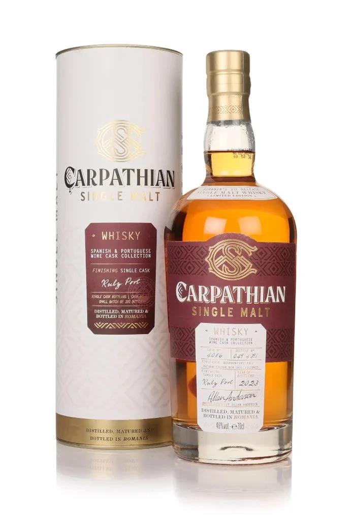 Carpathian Single Malt Ruby Port Cask Finish Spanish & Portuguese Wine Cask Collection Whisky | 700ML - Whiskey