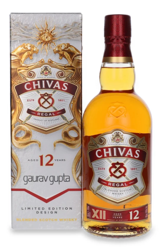 Chivas Regal 12 Year Old Gaurav Gupta Limited Edition Design Blended Scotch Whisky | 700ML - Whiskey