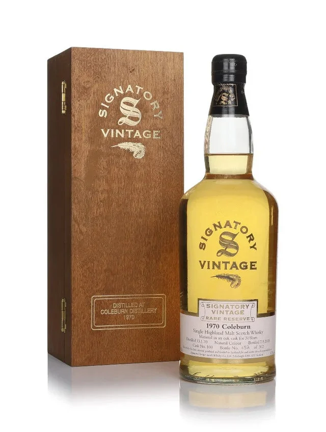 Coleburn 30 Year Old 1970 Cask #100 - Signatory Vintage Rare Reserve Single Malt Scotch Whisky | 700ML