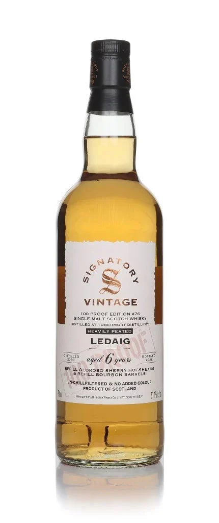Ledaig 6 Year Old 2020 - 100 Proof Edition #76 (Signatory) Single Malt Scotch Whisky | 700ML