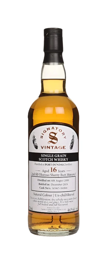 Port Dundas 16 Year Old 2008 (Cask #585867 & #585868) (Signatory) Scotch Whisky | 700ML - Whiskey