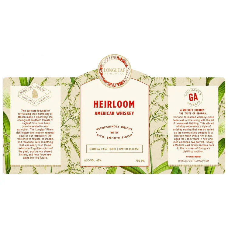 Longleaf Distilling Co. Madeira Cask Finish Heirloom American Whiskey