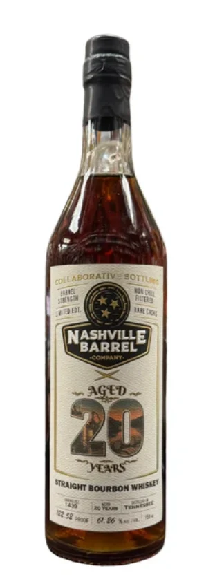 Nashville Barrel Company 20 Year Old 122.52 Proof Barrel Strength Bourbon Whiskey