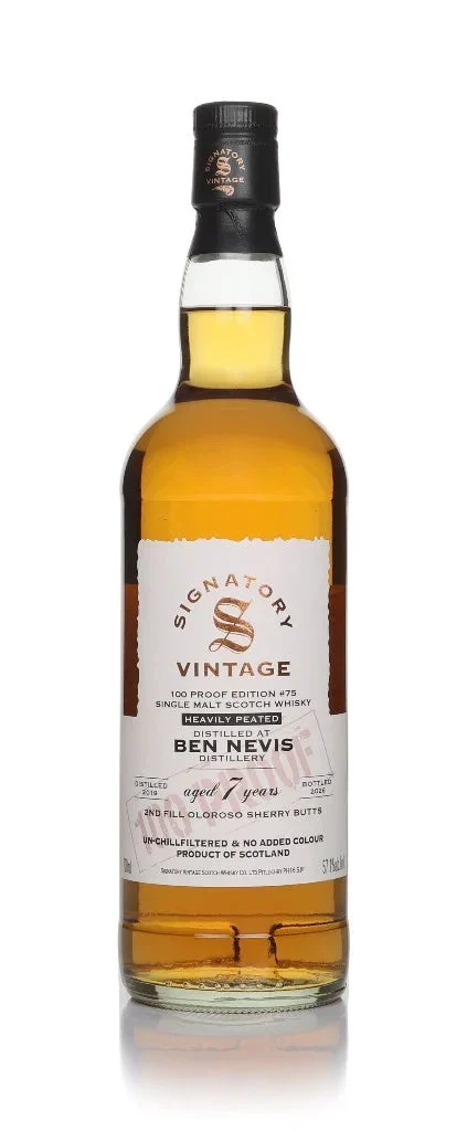 Ben Nevis Heavily Peated 7 Year Old 2019 - 100 Proof Edition #75 (Signatory) Single Malt Scotch Whisky | 700ML