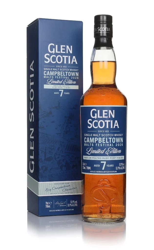 Glen Scotia 7 Year Old (Medium Peated Ruby Port Finish) - Campbeltown Malts Festival 2026 Single Malt Scotch Whisky | 700ML