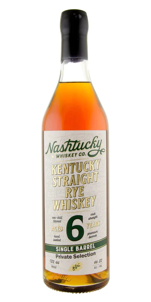 Nashtucky Whiskey Co Single Barrel Cask Strength Private Selection Tennessee 6 Year Old Rye Whiskey