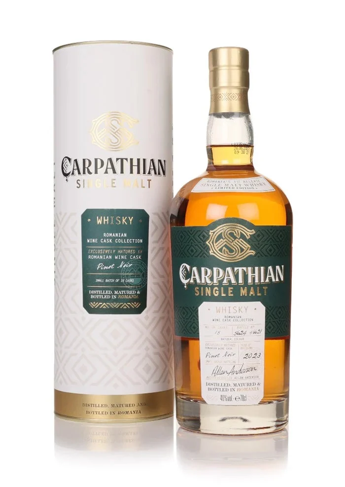 Carpathian Single Malt Pinot Noir Cask Finish Romanian Wine Cask Collection Whisky | 700ML - Whiskey