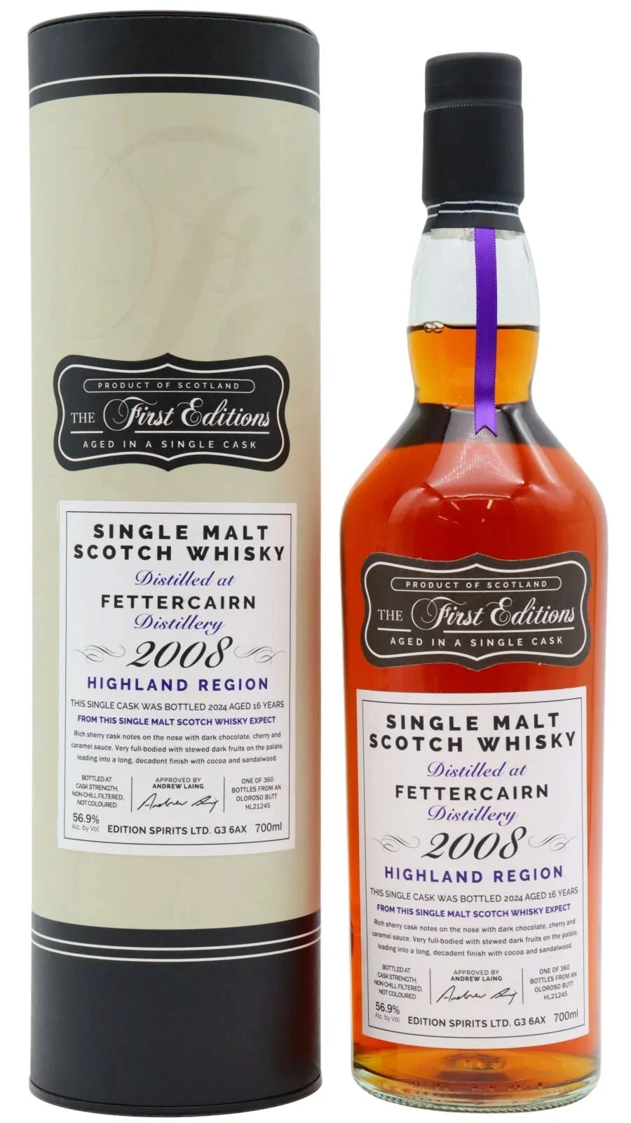 Fettercairn First Editions Single Sherry Cask #21245 Whisky 16 Year Old Single Malt Scotch Whisky | 700ML - Whiskey