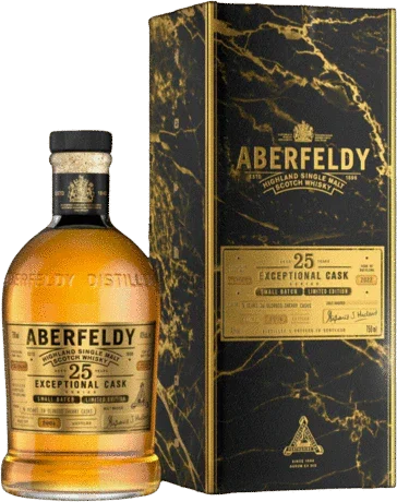 Aberfeldy Small Batch Finished In Oloroso Sherry Cask Limited Edition 25 Year Old Highland Single Malt Scotch Whisky - Whiskey