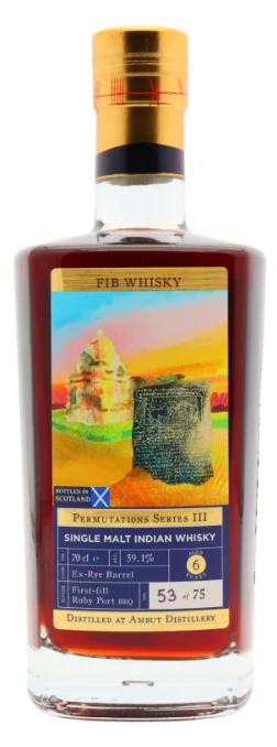 Amrut Permutations Series III First Fill Ruby Port Barrique Cask 6 Year Old Indian Single Malt Whisky | 700ML - Whiskey