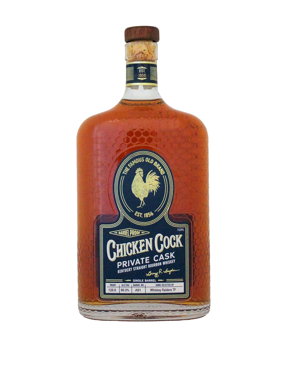 Chicken Cock Raiders Top Flight Private Cask Barrel Proof Barrel #A81 Kentucky Straight Bourbon Whiskey
