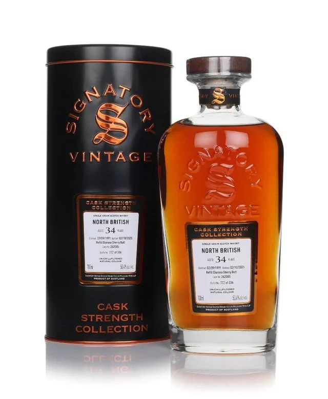 North British 34 Year Old 1991 Cask #262085 - Cask Strength Collection (Signatory) Single Grain Scotch Whisky | 700ML