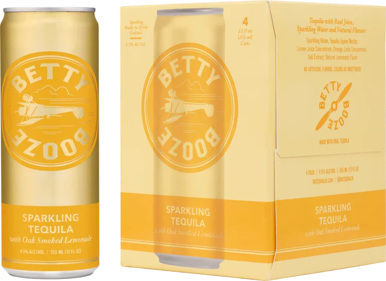 Betty Booze Sparkling Tequila With Smoked Lemonade | (4)*355ML - Ready To Drink