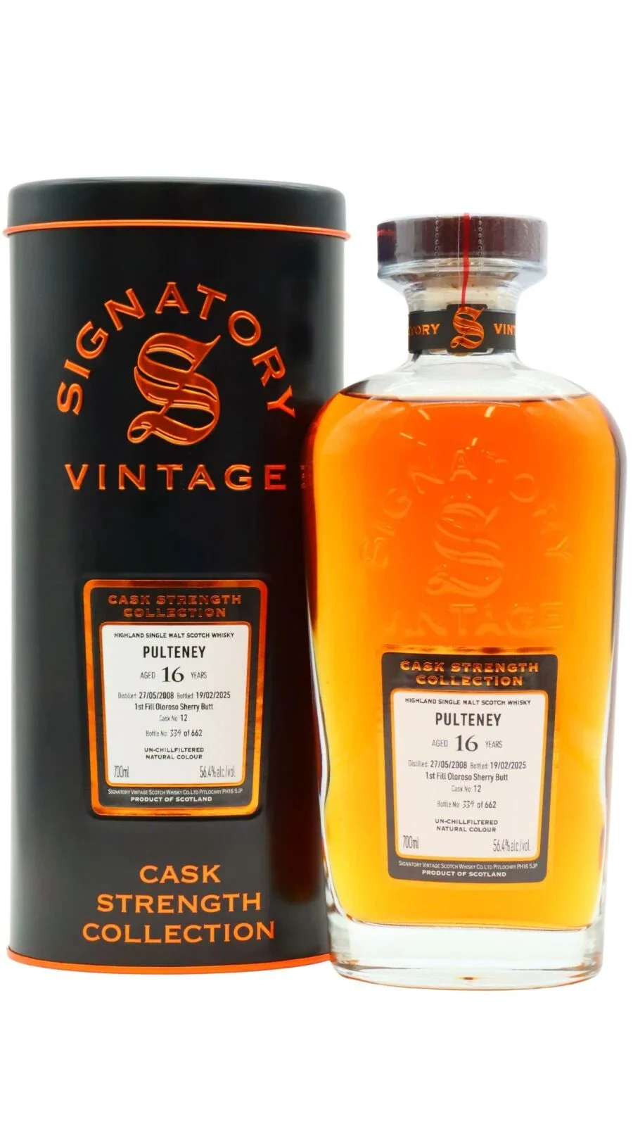 Old Pulteney Signatory Vintage Single Cask #12 16 Year Old 2008 Vintage Single Malt Scotch Whisky | 700ML - Whiskey