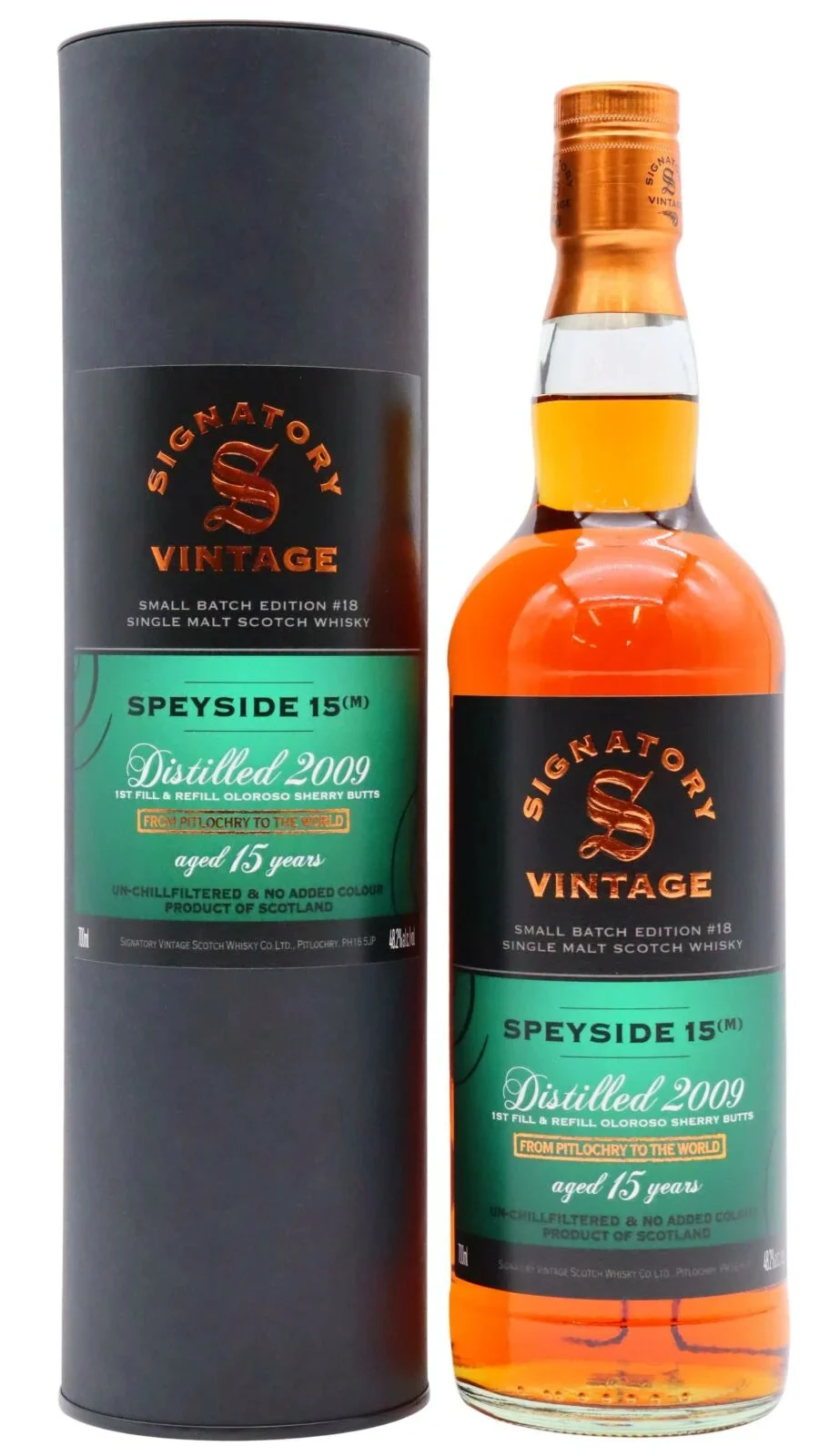Undisclosed Speyside (M) Signatory Vintage Small Batch 15 Year Old 2009 Vintage Single Malt Scotch Whisky | 700ML - Whiskey