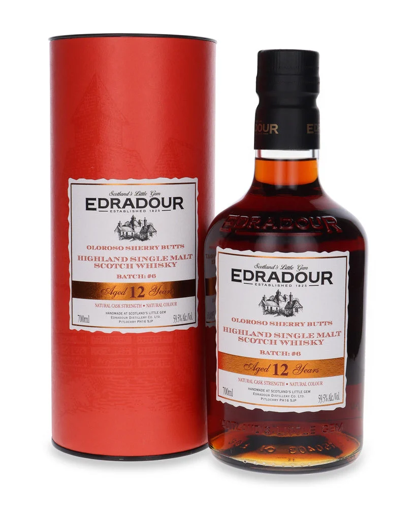 Edradour 12 Year Old Oloroso Sherry Butts Batch #6 Single Malt Scotch Whisky | 700ML - Whiskey