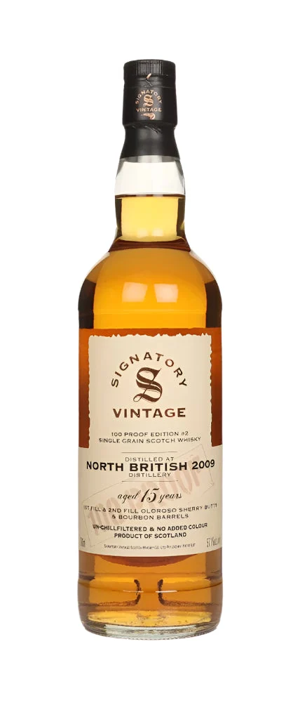 North British 15 Year Old 2009 - 100 Proof Grain Edition #2 (Signatory) Single Grain Scotch Whisky | 700ML