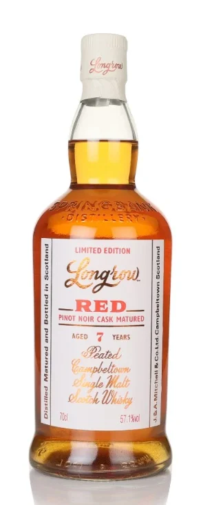 Longrow Red 7 Year Old Pinot Noir Cask Single Malt Scotch Whisky | 700ML - Whiskey
