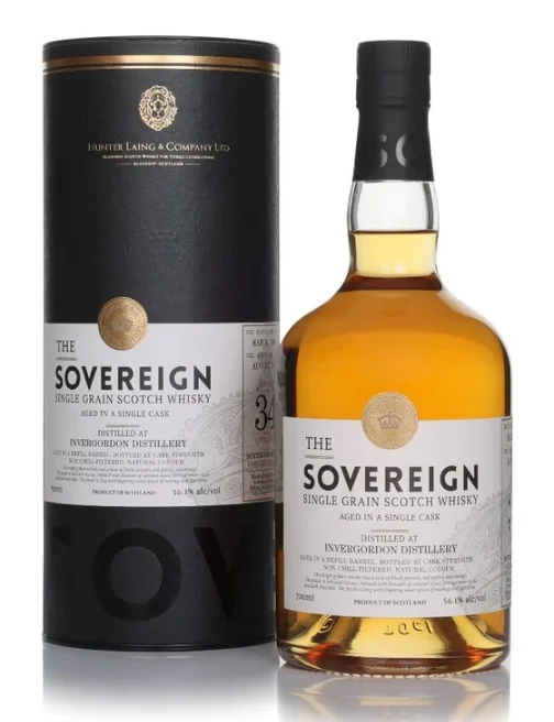 Invergordon 34 Year Old 1991 Cask #21871 The Sovereign Hunter Laing Single Grain Scotch Whisky | 700ML - Whiskey