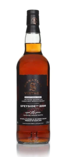 Speyside M 16 Year Old 2009 Exceptional Cask 100 Proof Edition #15 Signatory Single Malt Scotch Whisky | 700ML - Whiskey