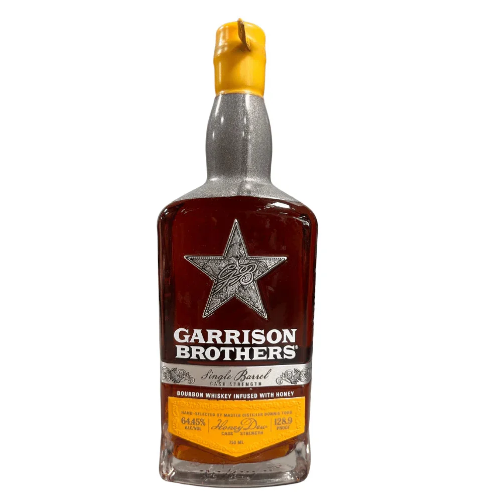 Garrison Brothers Honeydew Cask Strength 128.9 Proof Barrel HD106 Bourbon Whiskey Infused With Honey