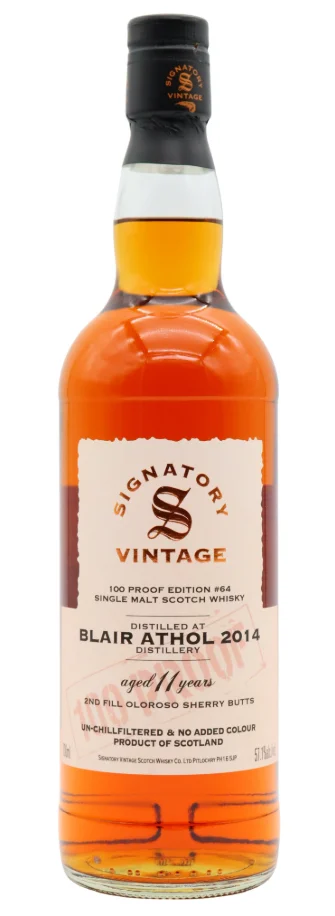 Blair Athol Signatory Vintage 100 Proof #64 - 11 Year Old 2014 Single Malt Scotch Whisky | 700ML