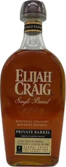 Elijah Craig Private Barrel Kentucky Barrel #6879511 9 Year Old Straight Bourbon Whiskey