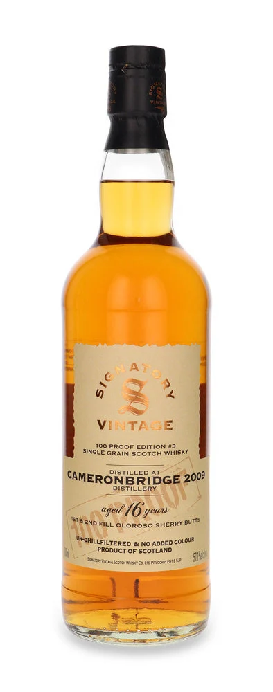 Cameronbridge 16 Year Old 100 PROOF Edition #3 Signatory Vintage Single Grain Scotch Whisky | 700ML - Whiskey