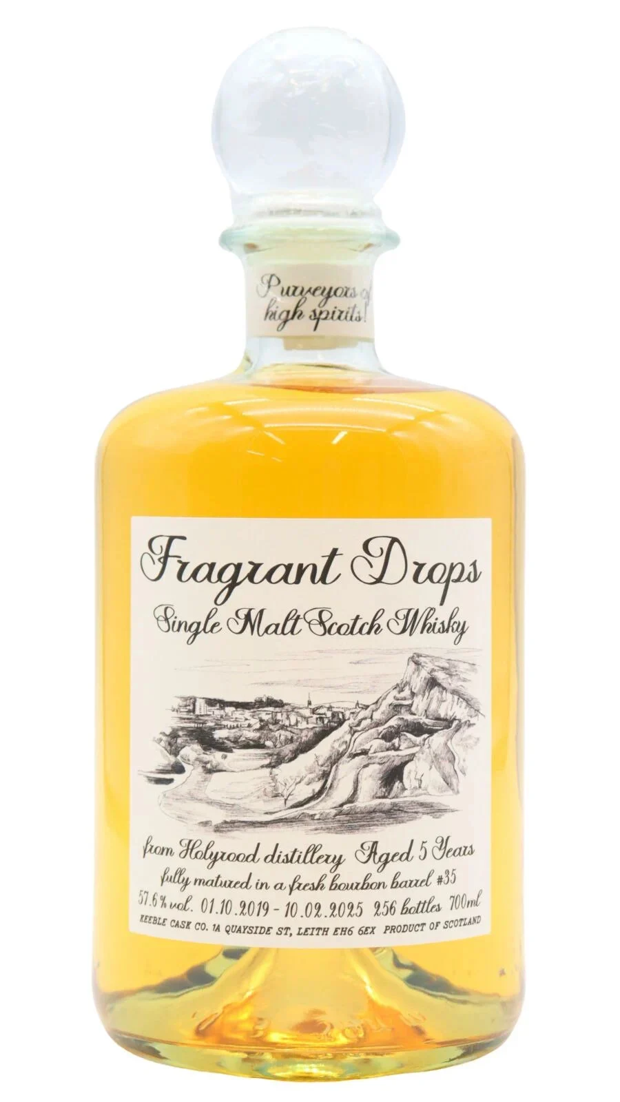 Holyrood Fragrant Drops 5 Year Old 2019 Vintage Single Cask #35 Single Malt Scotch Whisky | 700ML - Whiskey