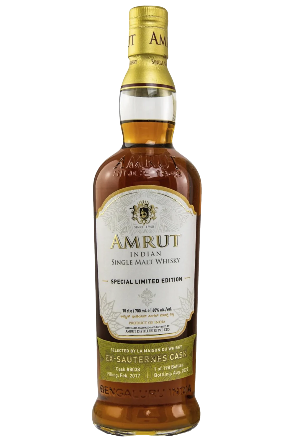 Amrut Ex Sauternes Cask 5 Años 2017