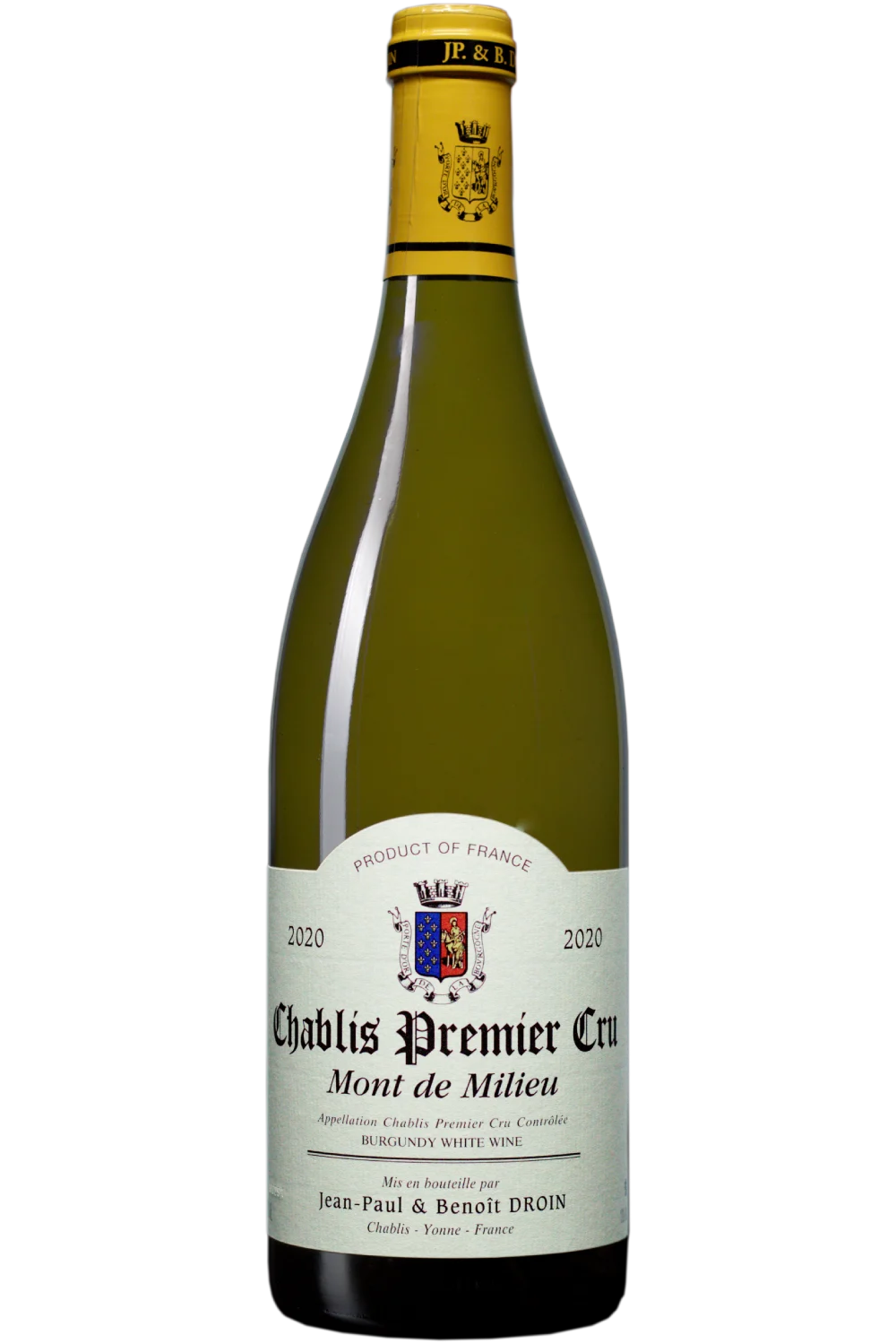 Jean-Paul & Benoît Droin Chablis Premier Cru Mont de Milieu Blanco 2020